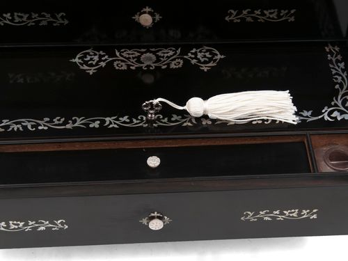 Ebony Sewing Jewellery Writing Cabinet