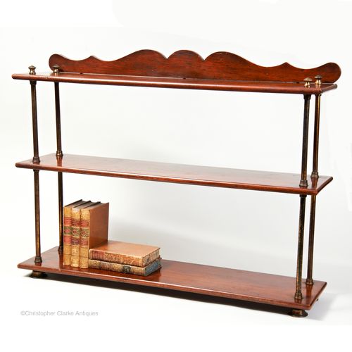 Campaign Shelves Made of Teak & Brass