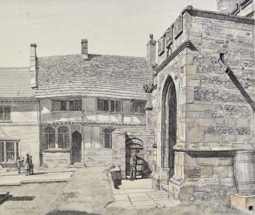 Randolph Schwabe - The Pitchmarket, Cerne Abbas - watercolour