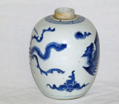 kangxi blue and White Ovoid Jar