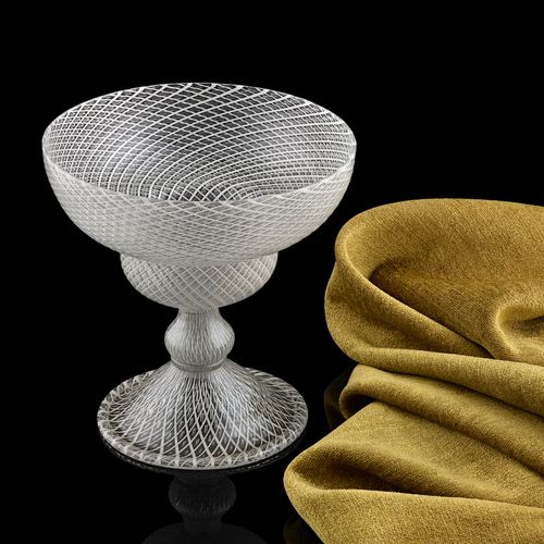 A Large Reticello Glass Goblet; Venice, early 17th century