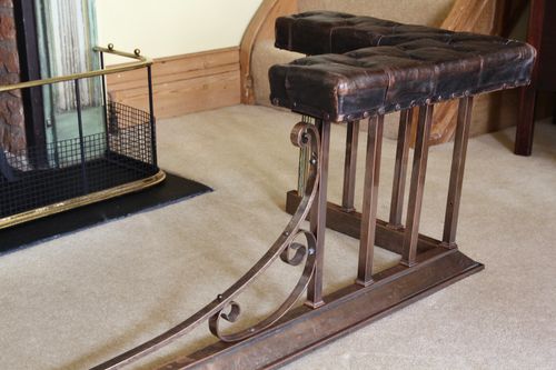 Late 19th Century Copper & Leather Club Fender