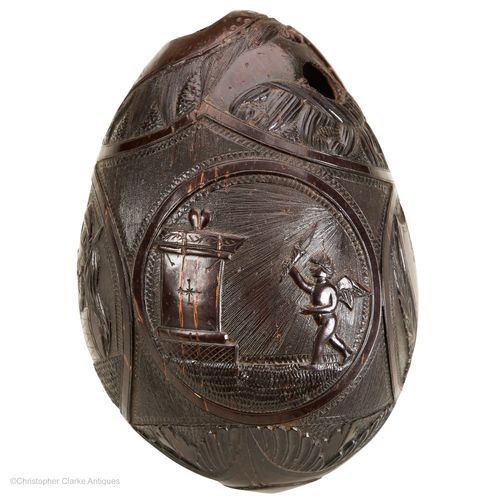 Coconut Carved Bugbear Flask