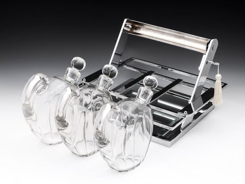 Art Deco Jacques Adnet Chromium Tantalus