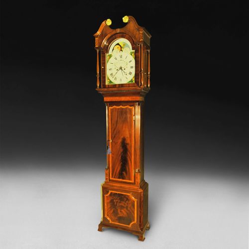 George III Period Mahogany and Inlaid Longcase Clock