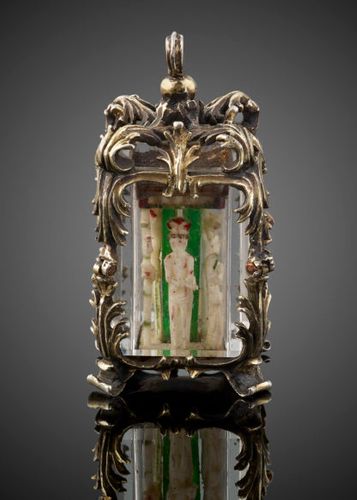 A silver gilt and rock crystal Reliquary Pendant Spanish c.1680
