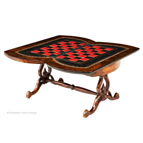 Victorian, Miniature Walnut Games Table