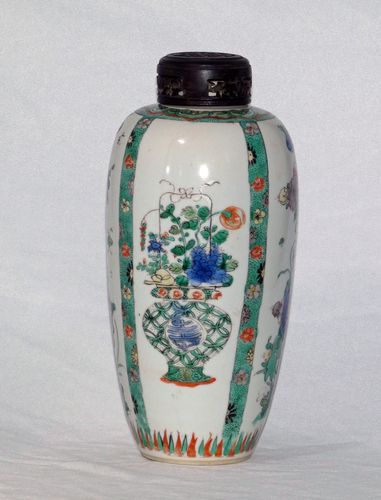 Kangxi Famille Verte Ovoid Porcelain Vase
