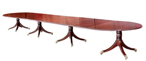 George III four pedestal dining table