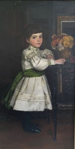 William Hippon Gadsby - Girl in an Aesthetic Interior - oil on canvas