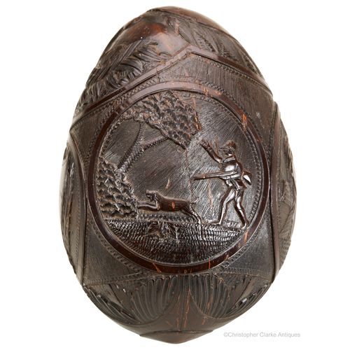Coconut Carved Bugbear Flask