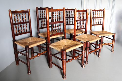 Set 6 19th Century Spindle Back Chairs V291