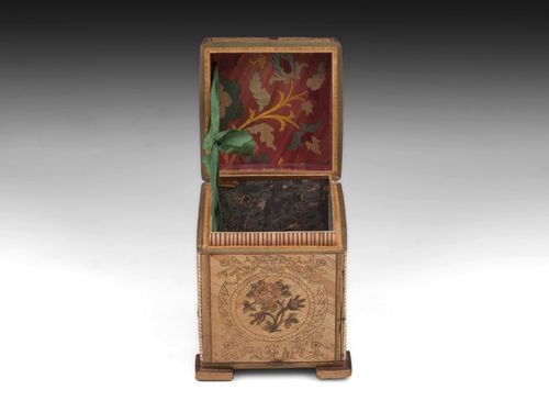 Antique Straw Work Tea Caddy