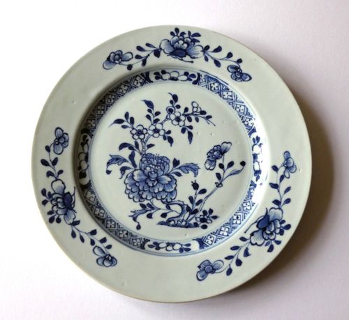 Nanking Cargo Blue and White Porcelain Plate