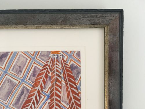 Zandra Rhodes - Indian Feather Fabric Design - watercolour