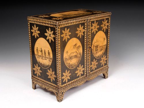 Antique Regency Penwork Cabinet