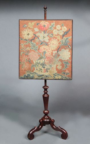 Queen Anne Walnut Fire Screen