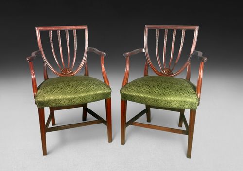 Set of four Hepplewhite Period Mahogany Salon Armchairs