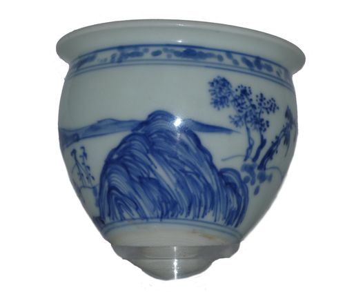Transitional Blue and White Conical Cup