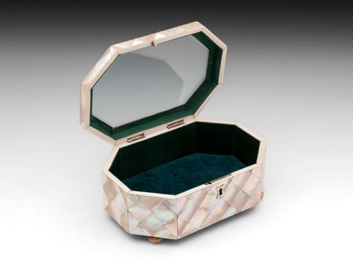Mother of Pearl Glazed Top Jewellery Box