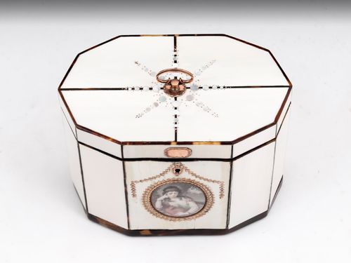 Ivory & Tortoiseshell Tea Caddy