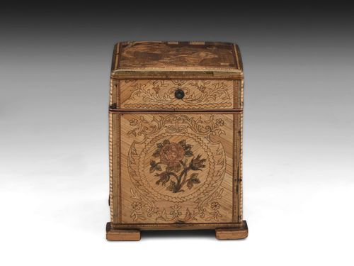 Antique Straw Work Tea Caddy