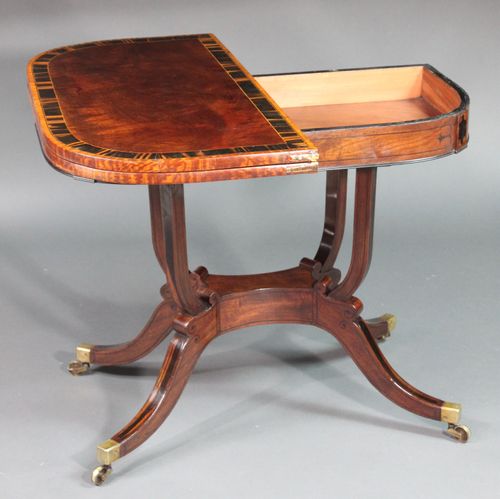 Regency pair of card tables with matching sofa table