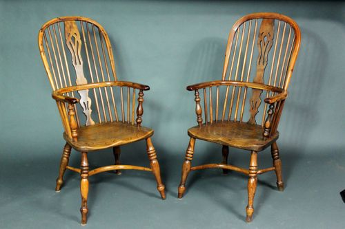 Pair of Yew Wood Windsor Chairs