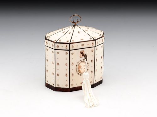 Ivory and Gold Tea Caddy