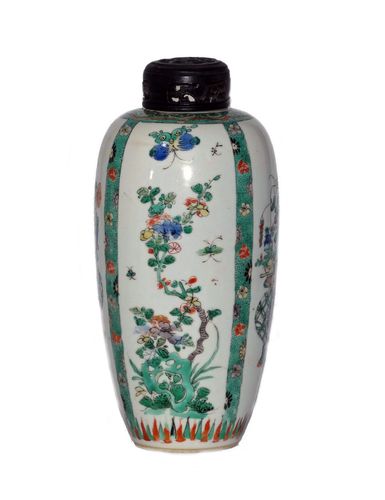 Kangxi Famille Verte Ovoid Porcelain Vase