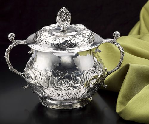 Early Charles II Silver Caudle Cup With Cover