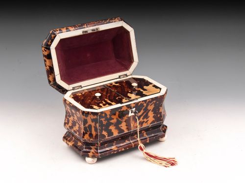 Antique Tortoiseshell Tea Caddy