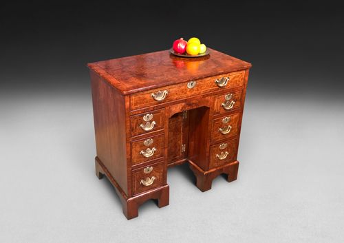 George II Burr Walnut Kneehole Desk