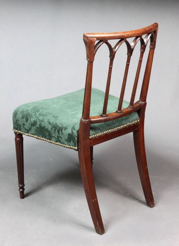Set of 8 Georgian Mahogany Gothic Design Dining Chairs