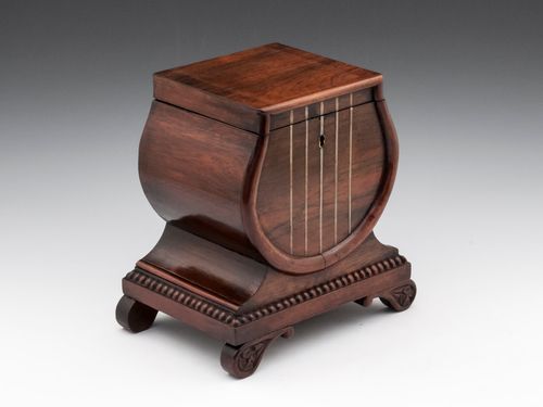 Rosewood Lyre Tea Caddy