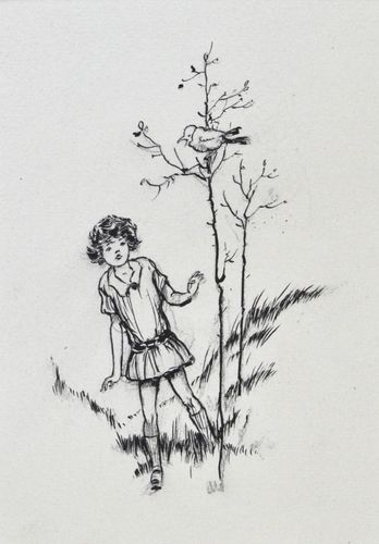 Frank Watkins - The Songbird - pen and ink