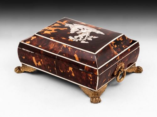 Regency Tortoiseshell & Silver Sewing Box