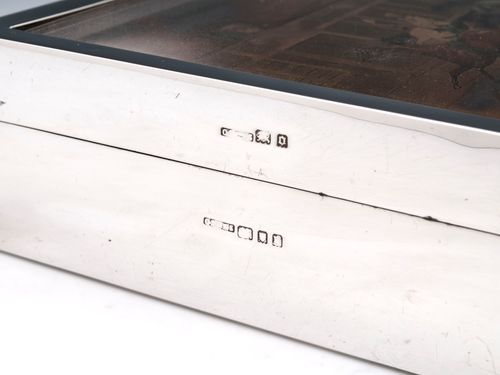 Silver Cigar Box "The First Steeple-Chase on Record"