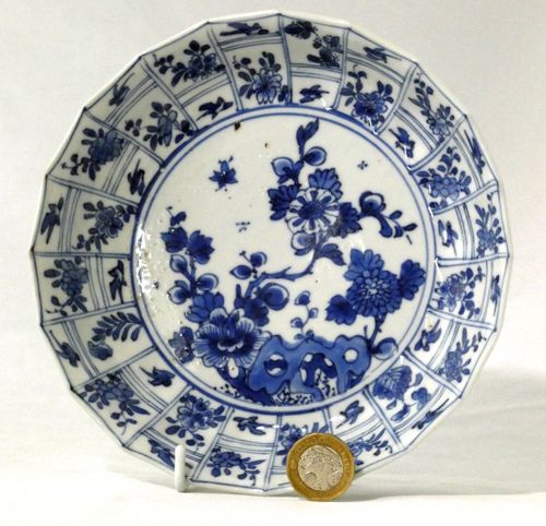 Kangxi Molded Blue and White Plate