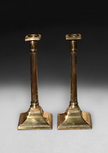 Pair of Regency Brass Candlesticks