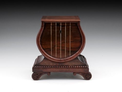 Rosewood Lyre Tea Caddy