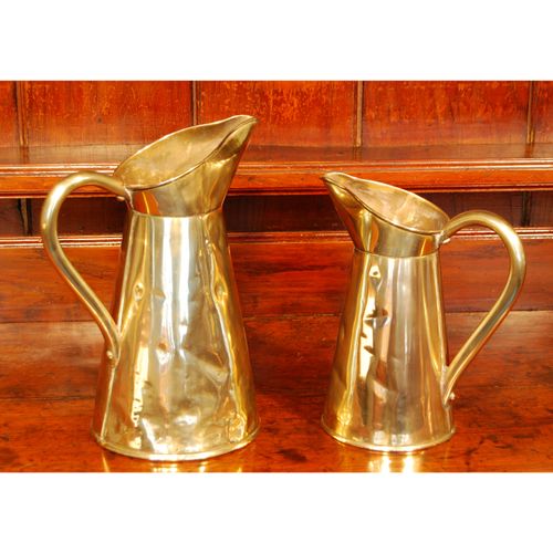 Pair of Victorian Brass Jugs or Ewers.