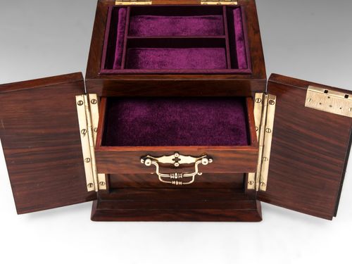 Antique Walnut Jewellery Cabinet