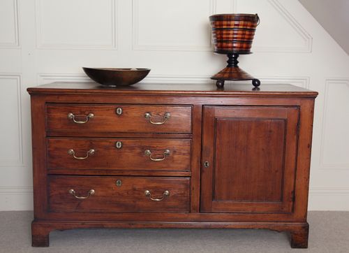 Antique Georgian Pine Enclosed Dresser/Sideboard