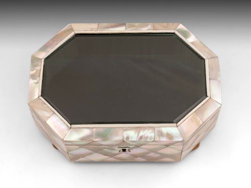 Mother of Pearl Glazed Top Jewellery Box