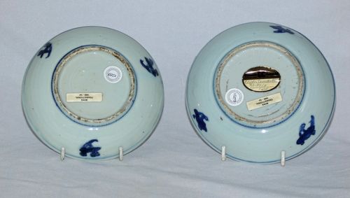 Chinese Ming 17th Century Pair of Ko-sometsuke Plates
