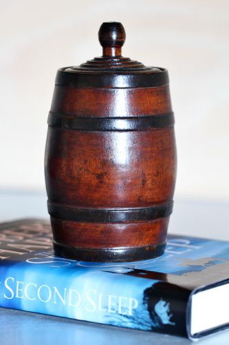 19th Century Treen Barrel Lidded Pot