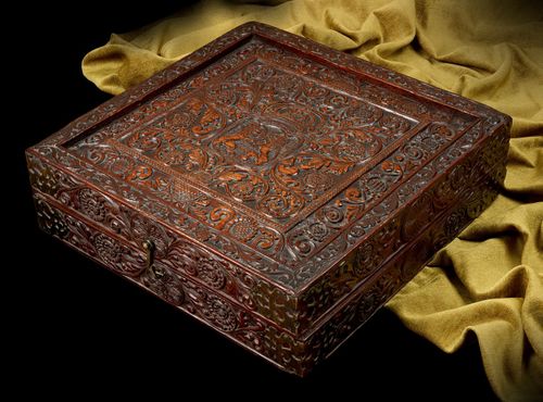 A Rare Sri-Lankan/Portuguese Rosewood Games box; Late 16th/early 17th Century
