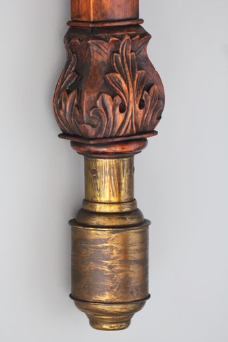 Antique Bow Front Oak Stick Barometer