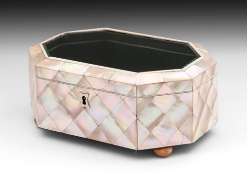Mother of Pearl Glazed Top Jewellery Box